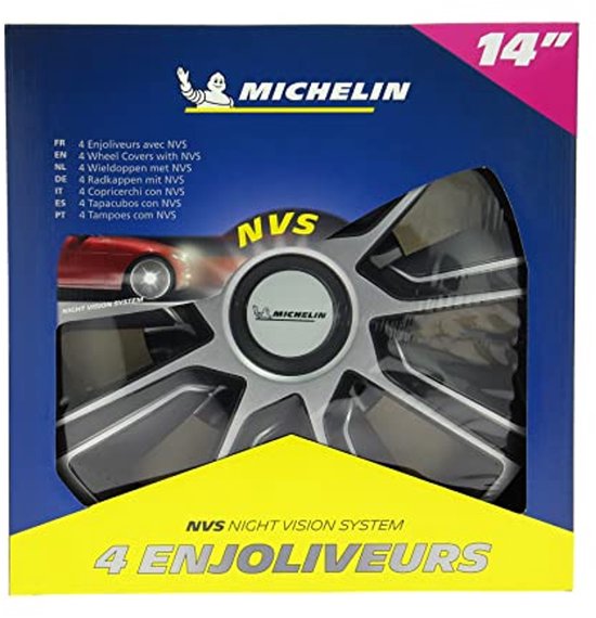 MICHELIN 4 wieldoppen, NVS, 49 tweekleurig, 14 inch