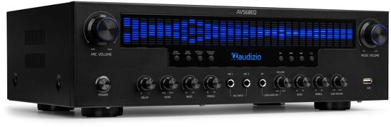 Audizio AV560EQ 5.1 versterker - Surround versterker met Bluetooth - Voor home cinema - 390W