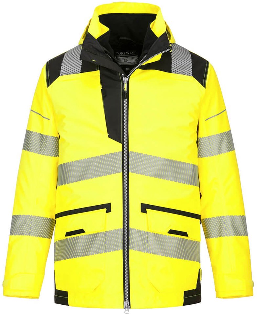 Portwest PW3 Hi-Vis ademend 5-in-1 Jack PW367 - Geel/Zwart - L