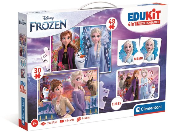 Clementoni - Puzzelset - Edukit 4-in-1 Disney Frozen - 30 en 48 Stukjes ...