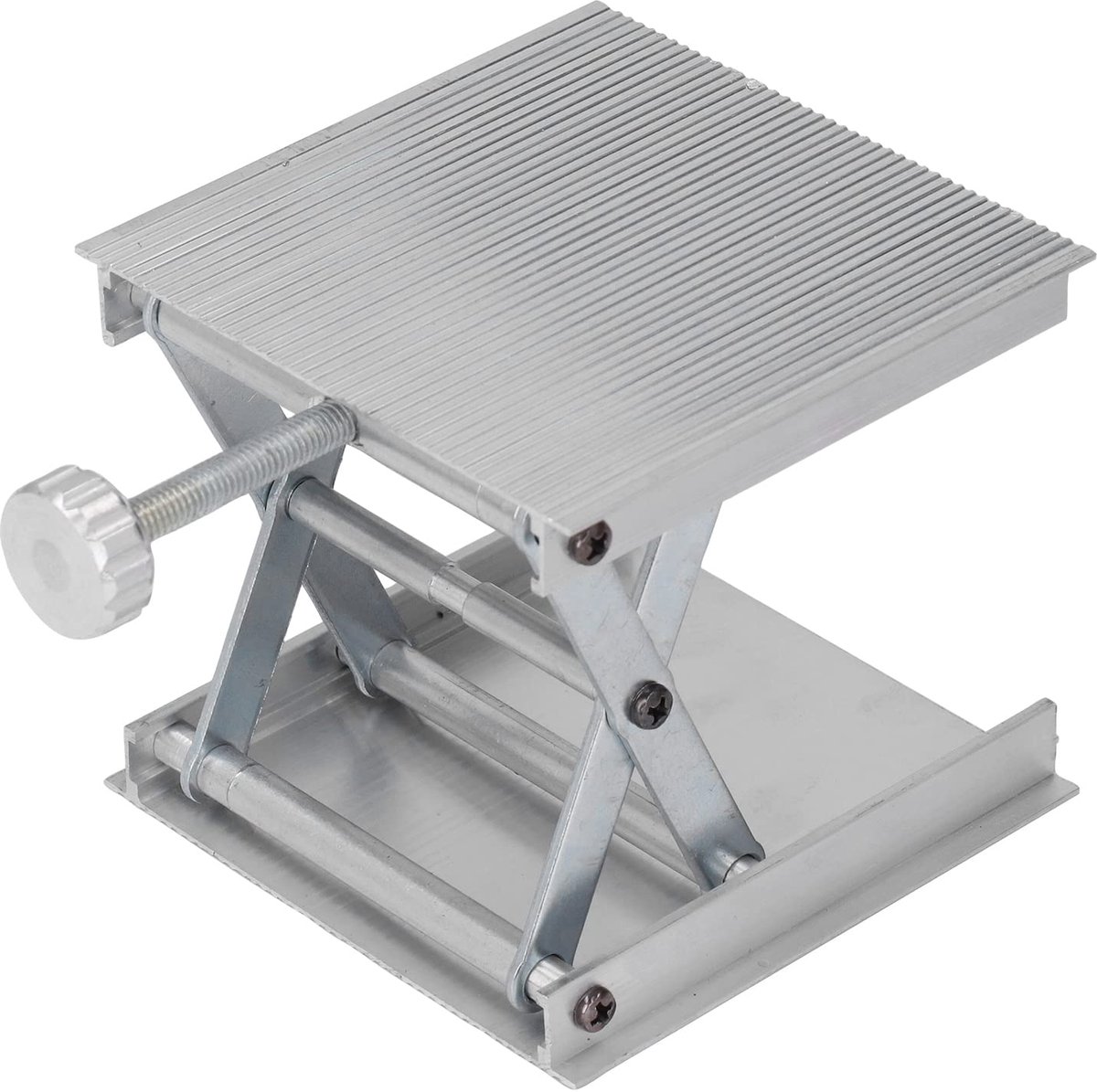 Laboratorium hefplatform Laboratorium hefplatform, verstelbare hefstandaard 90x90 mm in hoogte verstelbaar meetinstrument handmatig hefplatform (ZILVER)