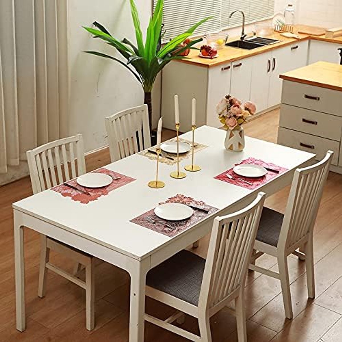 Decoratieve Rechthoekige PVC Placemats - Hittebestendig en Antislip - 4 Pack