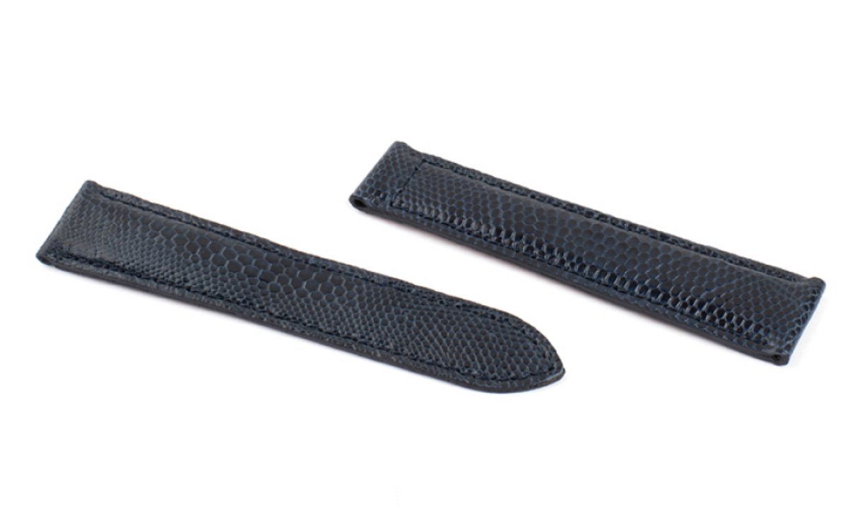 Horlogeband Monet Donkerblauw - Leer - 20-18mm