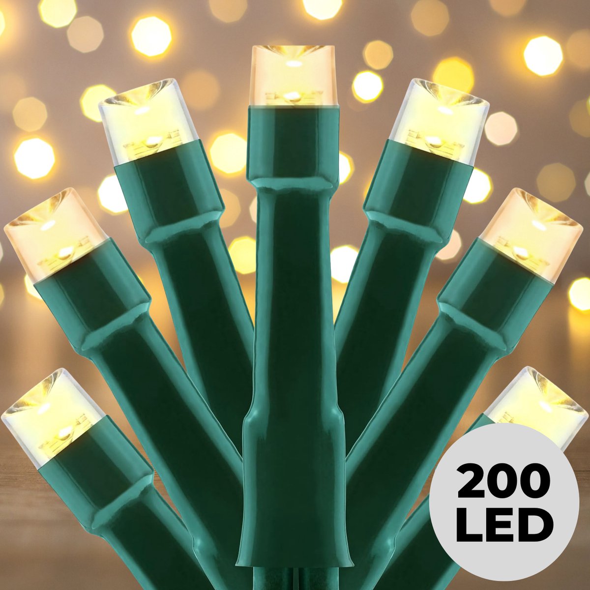 Lomera Kerstverlichting - Kerstlampjes - Kerstboomverlichting - Micro Clusterverlichting - 200 Leds - Batterijbox - Warm Wit - Extra Warm Wit - 8 Lichtfuncties - Lichtslinger met Timer - 4 Meter - Op Batterijen - Sfeerverlichting