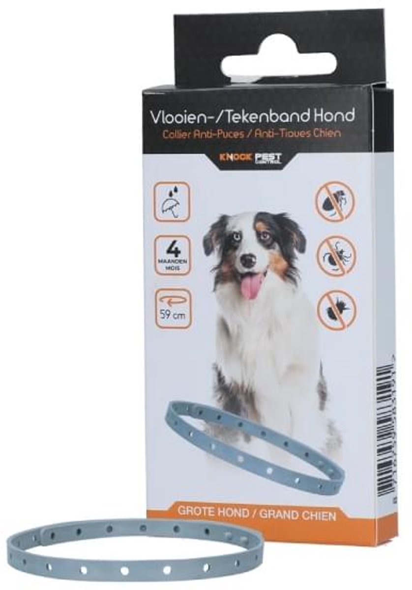 Knock Off Vlooien- en tekenband hond (60 cm) - Tekenband - Met gratis cheatsheet