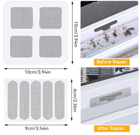 140 Stuks Vliegengaas Reparatietape voor Ramen - Zelfklevende Mosquito Net Kit — afbeelding 3
