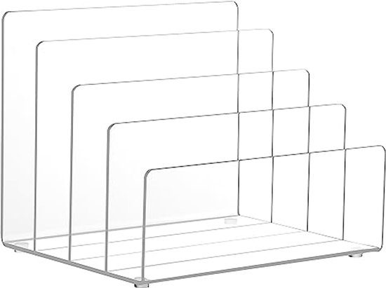 Doorzichtige acryl boekhouder, acryl displaystandaard met richel