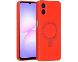 Telefoonhoesje geschikt voor Samsung Galaxy A07 4G - Magnetische Backcover met Ringstand - Geschikt voor MagSafe-accessoires - FuturiQ - Classic Red