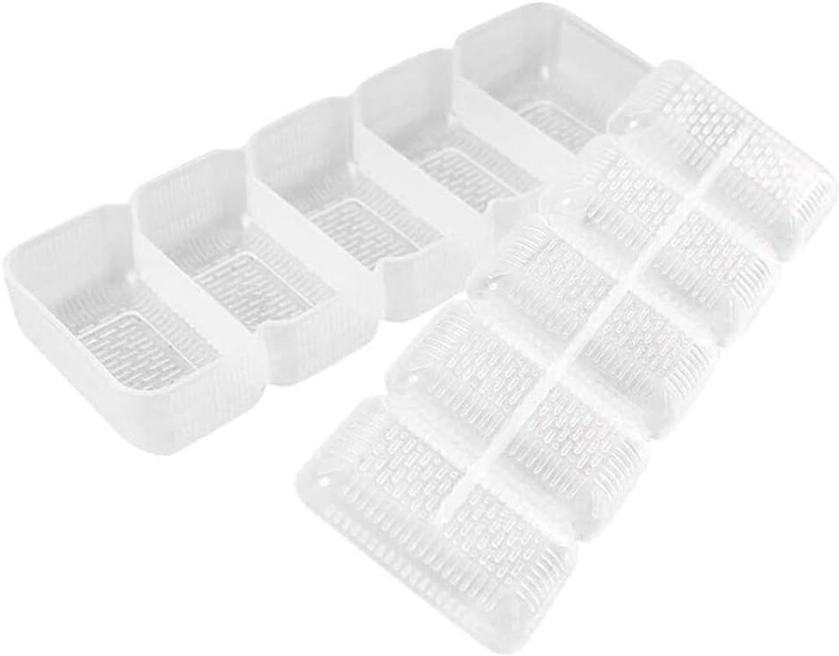 5PCS Sushi Molds - Rice Mold Pack - DIY Tools - Non Stick Press - Bento Tool (White)