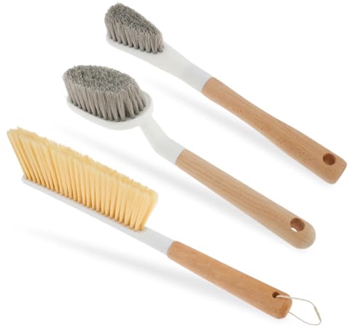 Houten multifunctionele borstelset - Badkamer, schoenen en bedreiniger