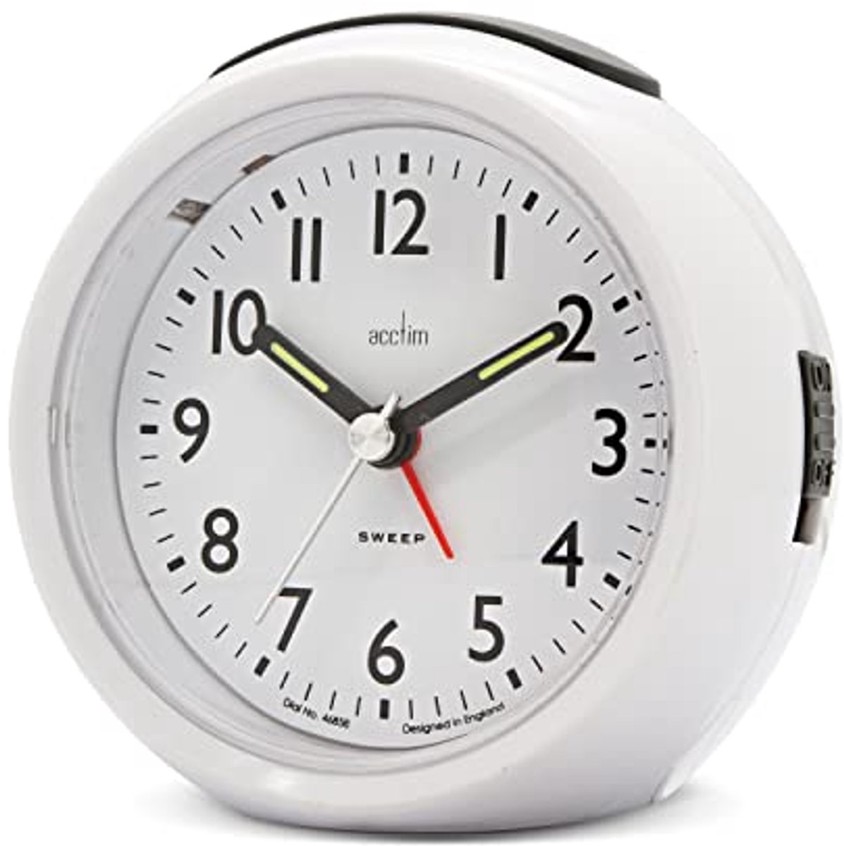Non-Ticking Sweep Analoge Slaapkamer Wekker Wit