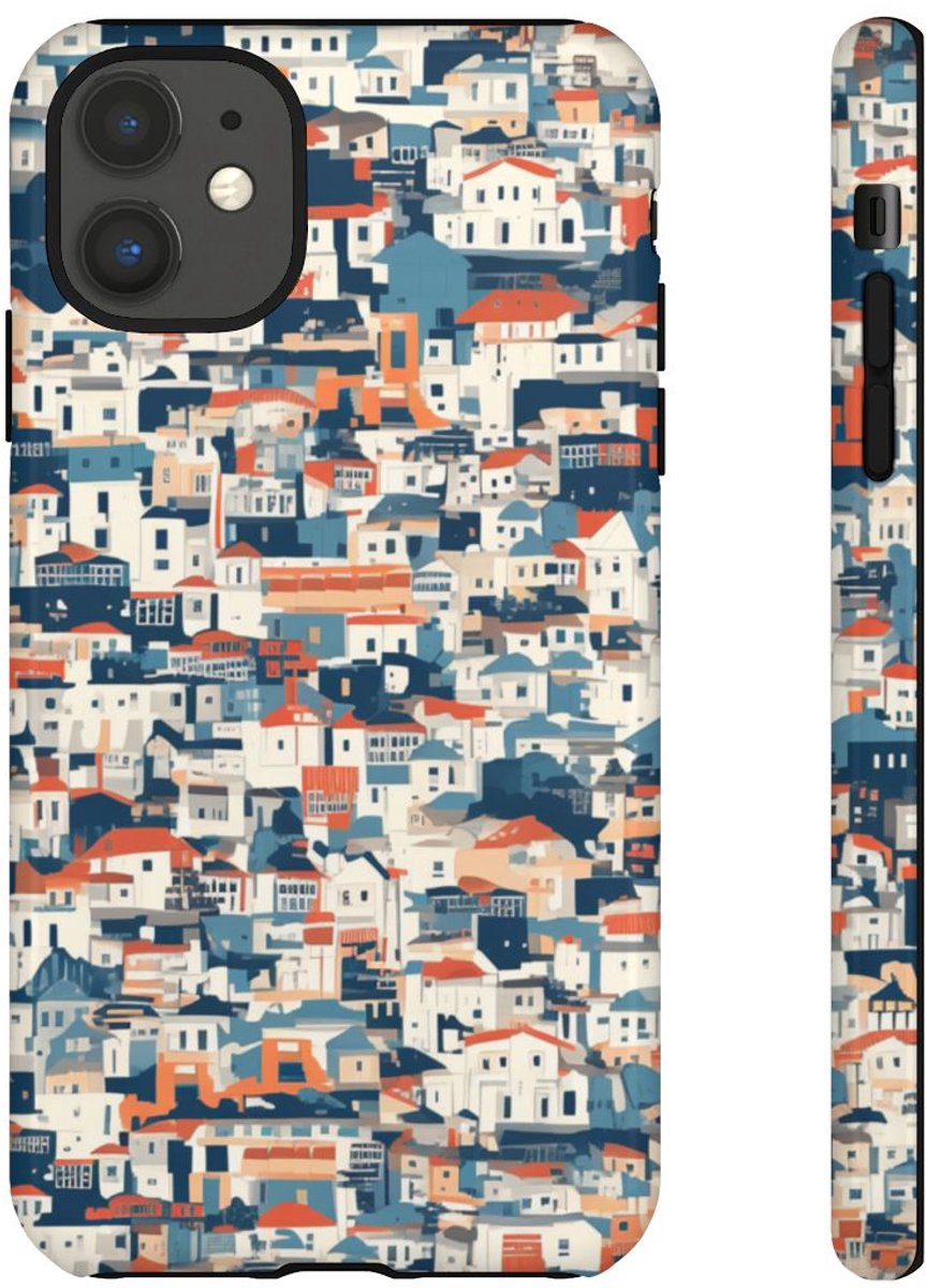 Dichtbebouwde Stadswoningen Patroon – Telefoonhoesje Geschikt voor iPhone 11