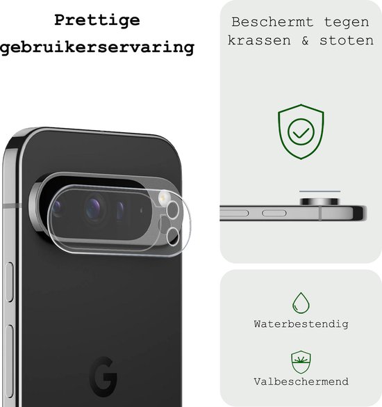 Zwarte smartphone met camera lens protector. Beschermt tegen krassen, is waterbestendig en valbeschermend.