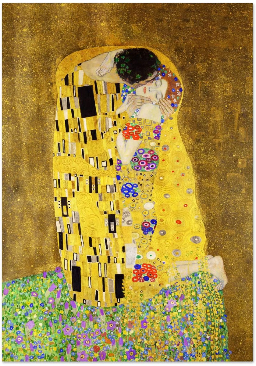 Gustav Klimt - The kiss Poster 30x40 cm - exclusief lijst