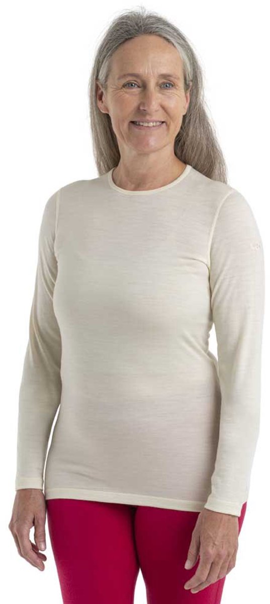 Icebreaker 200 Oasis Crewe Merino Lange Mouwen Basislaag Beige XS Vrouw