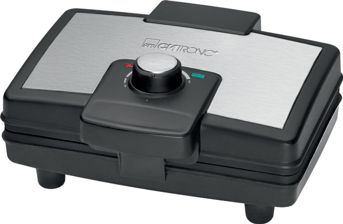 Clatronic WA 3606 2waffle(s) 800W Zwart, Roestvrijstaal wafelijzer