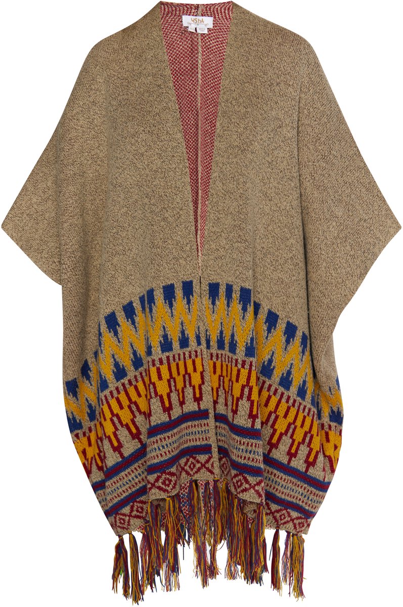 usha Gebreide poncho