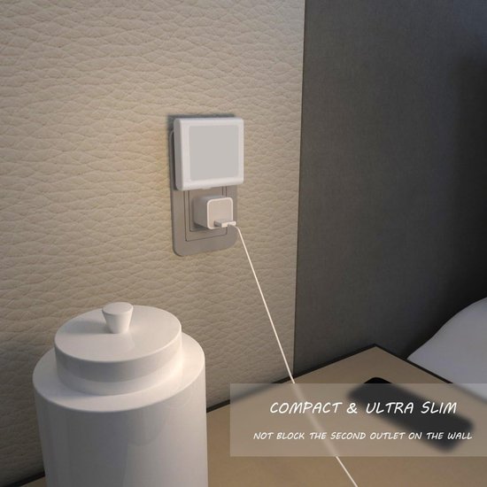 2 Stuks Nachtlampjes - Dimbaar LED-nachtlampje met stekker - Nachtlampje met dag-/nachtsensor - Dimbaar - Warm licht - Geschikt voor kinderkamers, trappen, slaapkamers, keukens; kan ook worden gebruikt als richtingaanwijzer. van Merkloos — afbeelding 3