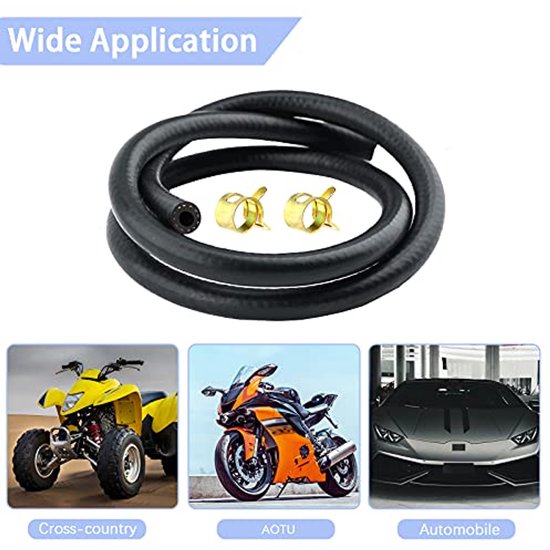 1m 3/16 "Ø 5mm Benzine Slang Inch Gasleiding Kit met Klemmen 5 Stuks Klemmen voor Boot Marine Gas Diesel Benzine — afbeelding 4