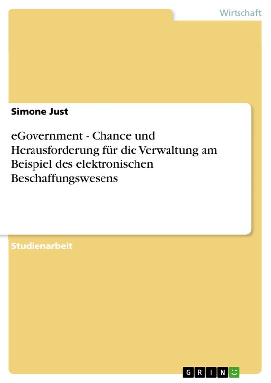 Egovernment - Chance Und Herausforderung F�R Die Verwaltun ... - cover
