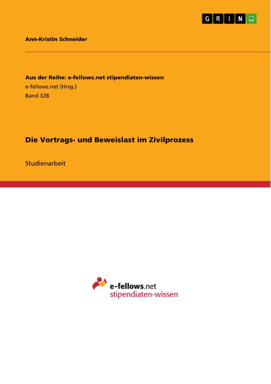 Die Vortrags- und Beweislast im Zivilprozess - cover