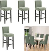 Universeel rekbaar Beschermhoes van Elastische Stoel Oorfauteuil Set van 2 wasbaar verwijderbaar Hoezen Voor Barkrukken, hoge kruk hoes, Stoelhoes voor pubbalie -creme kleur