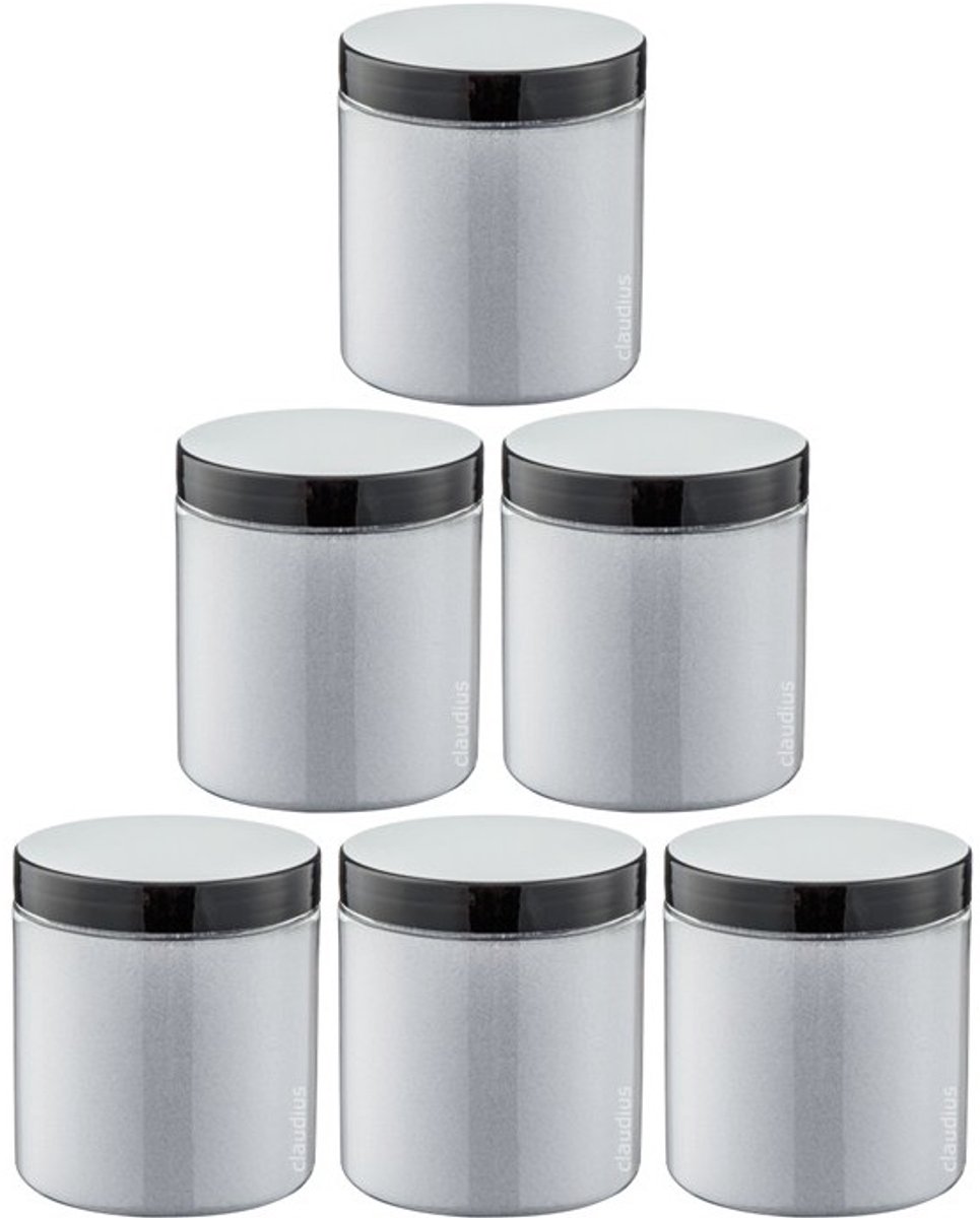 Scrubzout Lavendel - 300 gram - Pot met zwarte deksel - set van 6 stuks - Hydraterende Lichaamsscrub