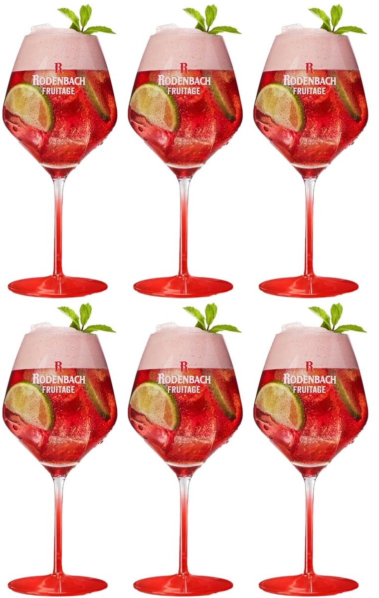 Rodenbach Fruitage Bierglazen 25cl - Transparante Bokalen - Set van 6 Stuks