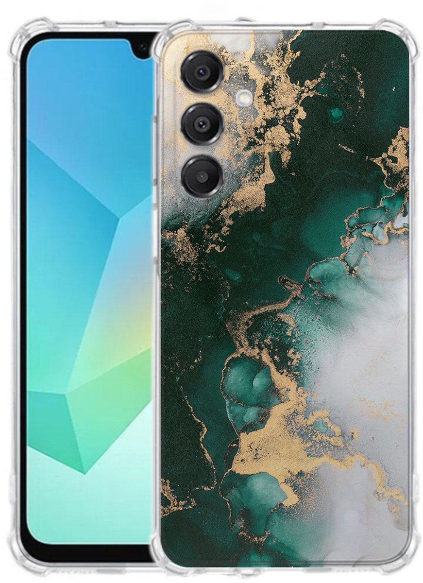 TPU Telefoonhoesje Samsung Galaxy A17 - Marmer Groen schokabsorberende backcover