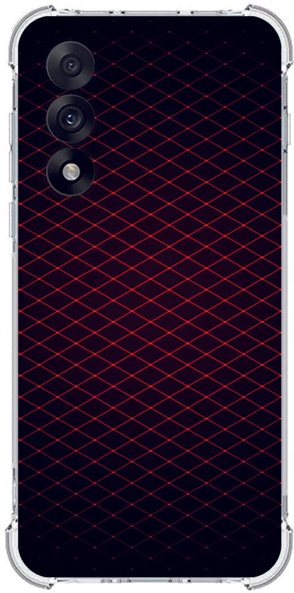 TPU Telefoonhoesje OnePlus Nord 5 - Geruit Rood schokabsorberende backcover