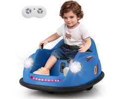 COSTWAY 12 V autoscooter voor kinderen, elektrische bumper-auto met afstandsbediening en ledlampen en muziek, kinderauto, 360 graden rotatie, voor kinderen van 2 tot 5 jaar (blauw)