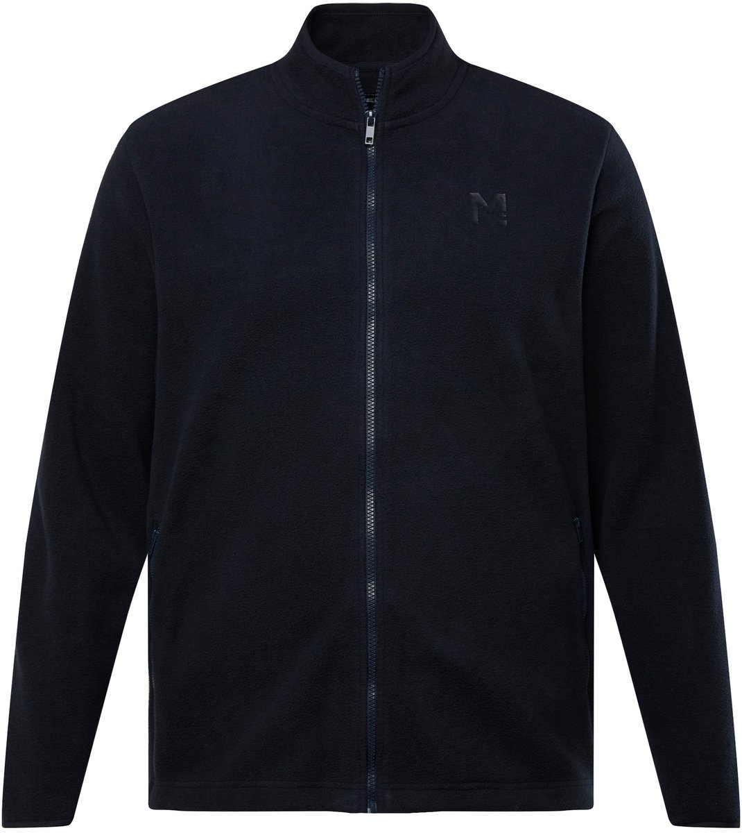Men Plus - Heren - Fleecejas opstaande kraag - Navy blauw - Maat XL