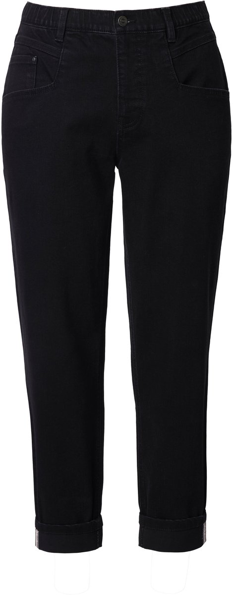 Laurasøn - Dames - Wortel-jeans wijde pasvorm 5-pocket model - Zwart - Maat 42