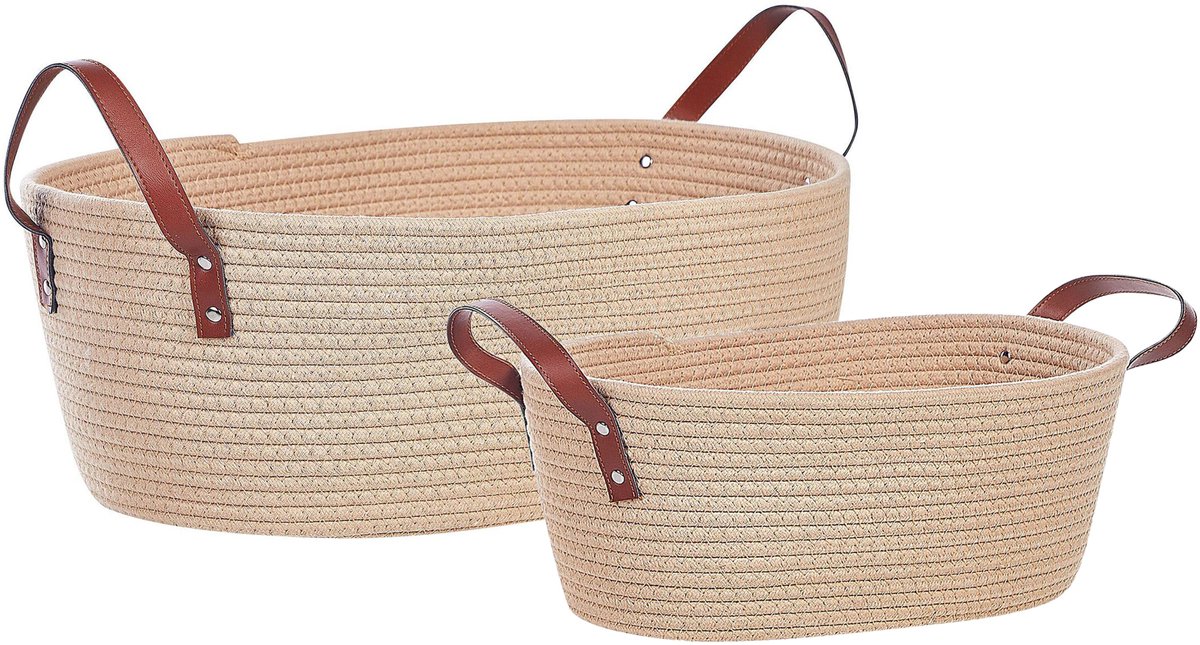 BELIANI GISSAR - Manden set van 2 - Lichtbeige - Katoen