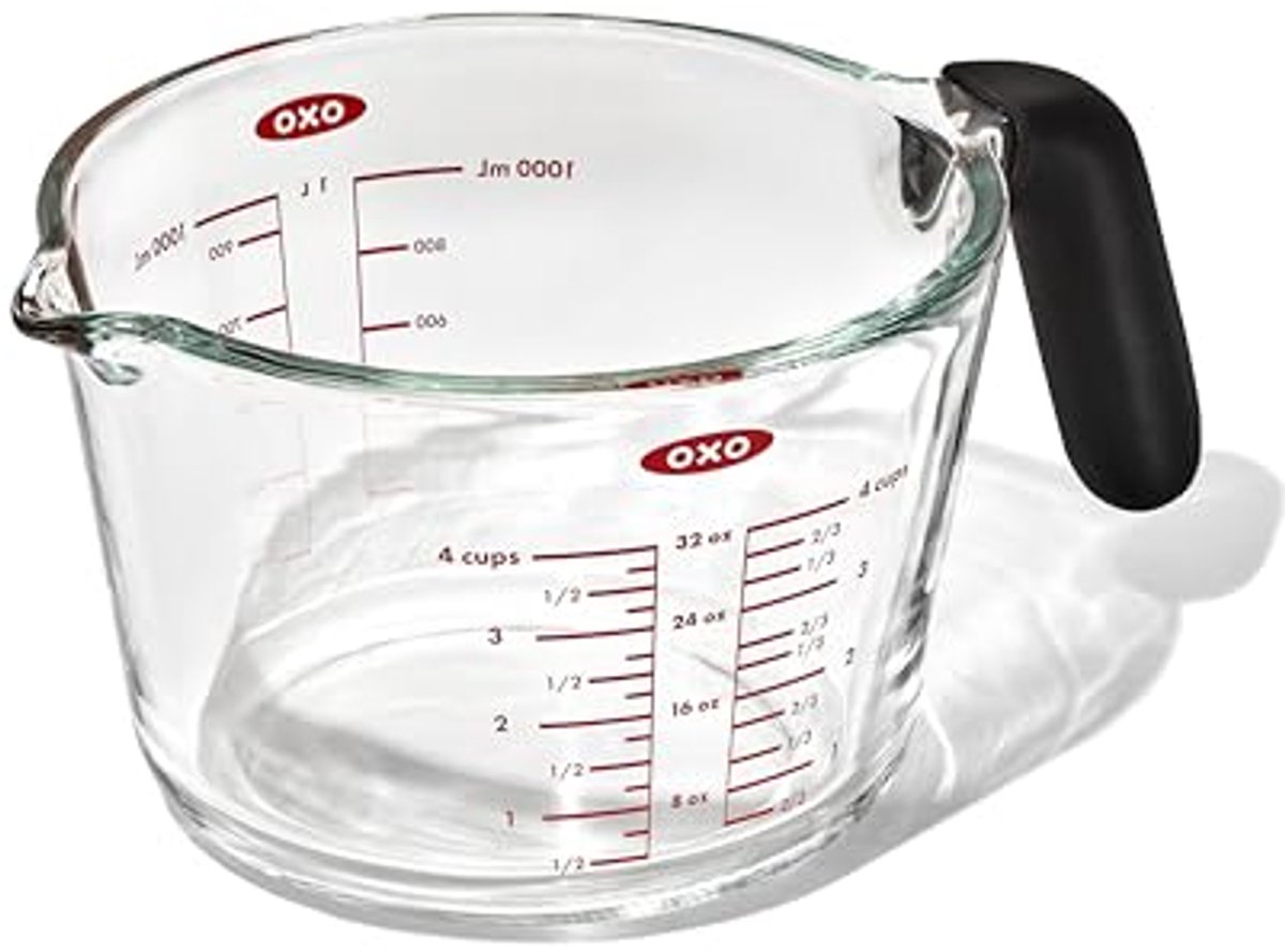 Glazen Maatbeker 1 Liter met Handvat