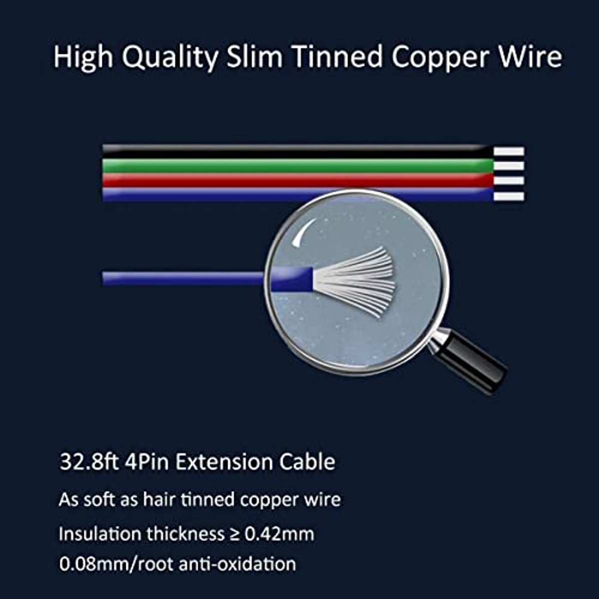 10M 4-Pin Extension Connector Kabel voor RGB LED Strips