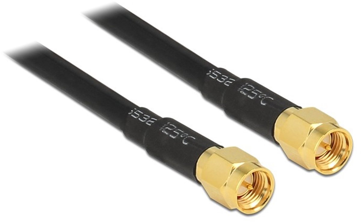SMA (m) - SMA (m) kabel - LMR195/RF195 - 50 Ohm / zwart - 5 meter
