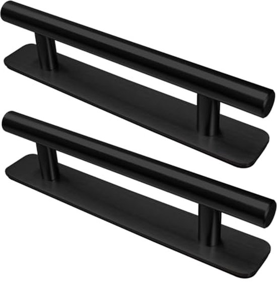 Elistonie 2 stuks zelfklevende handgreep hout zoals kastgreep aluminium pull zelfklevende handgreep vervanging trek voor kast schuifdeur kast lade kasten hout balkondeur (donkerbruin, 128 mm