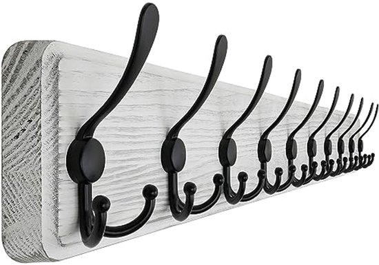 Wandkapstok Deurhaak, ruimte aluminium deurhanger, gebruikt om jassen te hangen badjassen hoeden kleding handdoeken badkamer rack handdoekenrek (5 6 7 haak zwart) Kleerhaken aan de muur gemonteerd (S