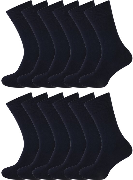 Chaussettes en bambou | Pour les peaux sensibles | Merk: Basset | Couleur : noir | Taille : 35 à 46 | 12 paire