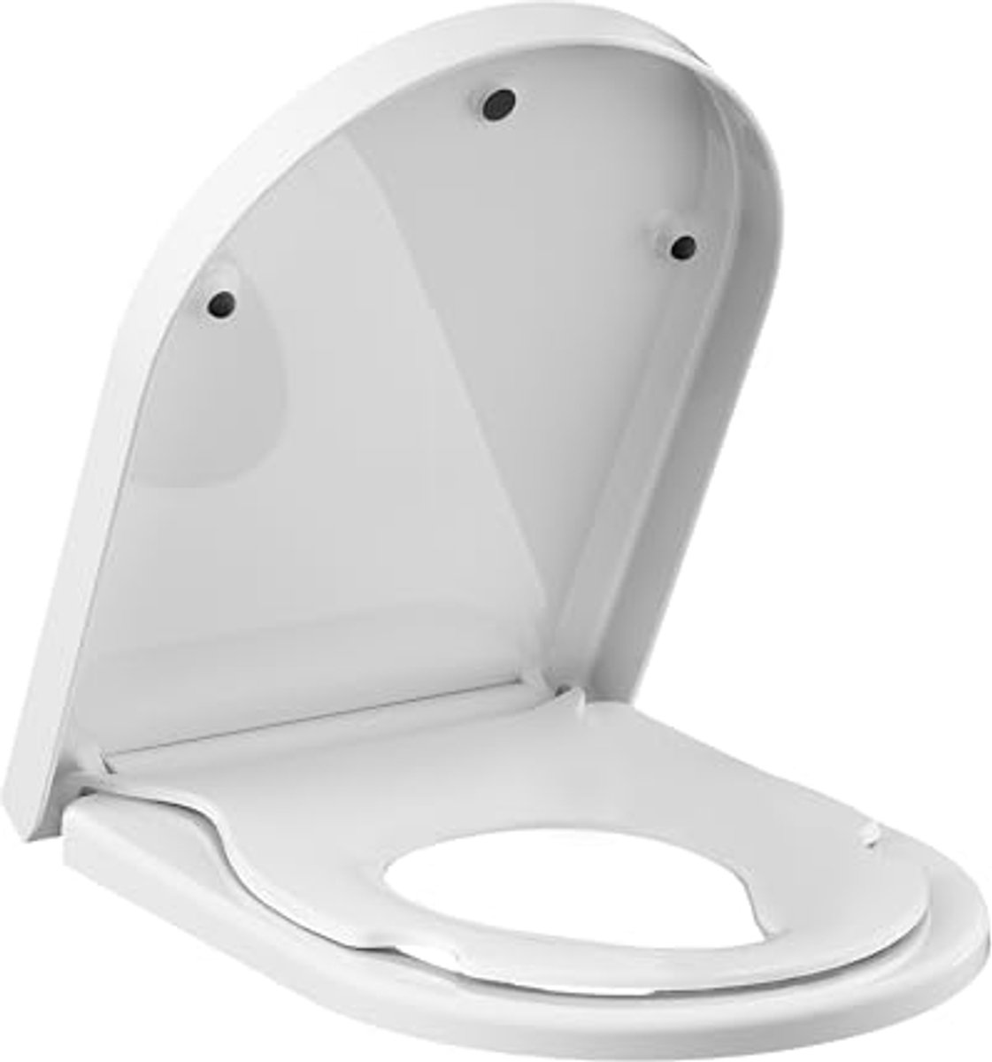 Wc-bril met kinderzitje en softclose, D-vormig toiletbril met Quick-Release-functie