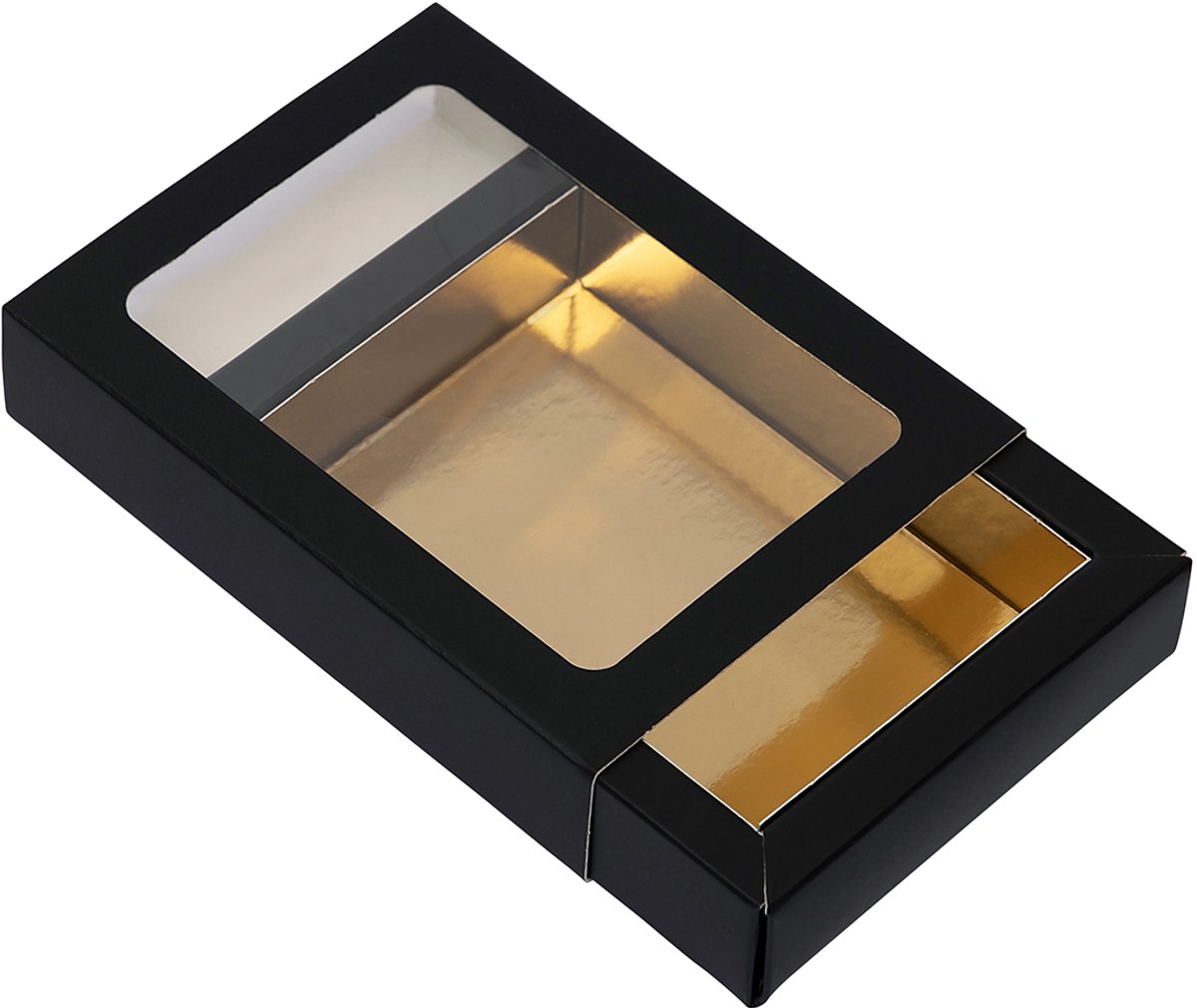 Chocoladeletterdoos Klein GK1 Zwart / Goud 3st