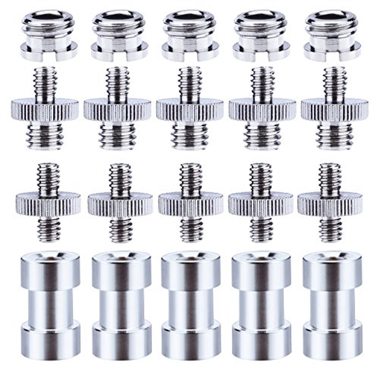 Converteradapter voor Camera en Statief - 1/4 inch naar 3/8 inch - 21 Stuks
