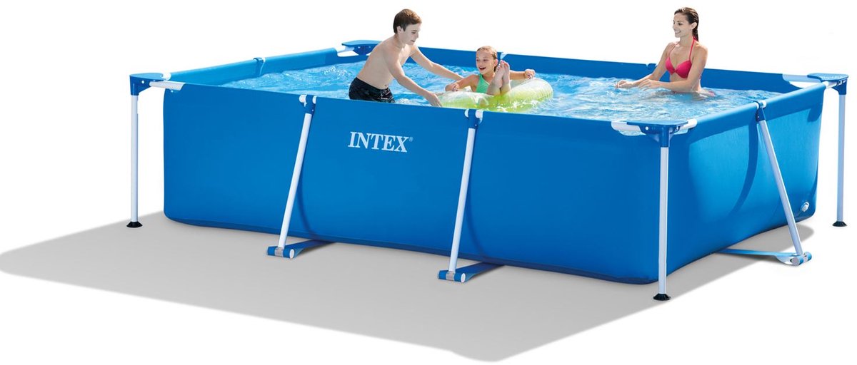 Intex Rechthoekig Frame Zwembad - 300 x 200 x 75 cm - Blauw - Inclusief Zwembadfilterpomp - Afdekzeil - Grondzeil