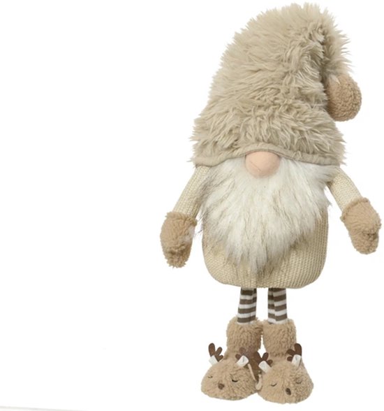 Nain de jardin en polyester (l15 x l24 x h60 cm) crème