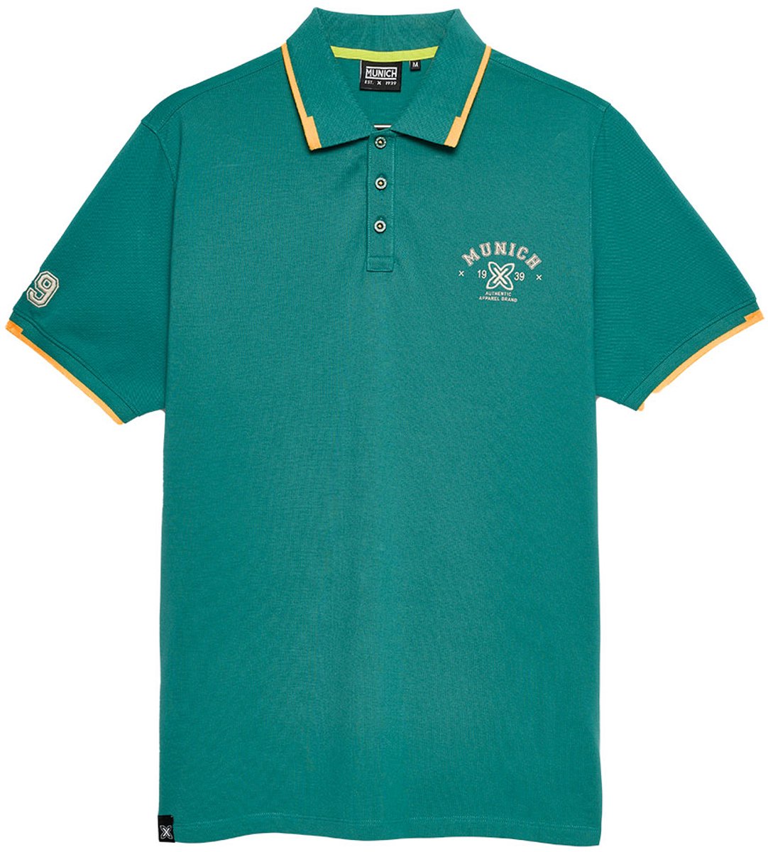 Munich Varsity Lifestyle Korte Mouw Poloshirt Groen S Man
