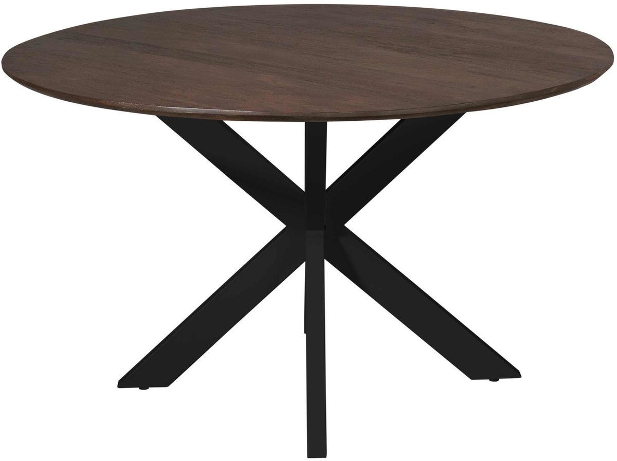 StarFurn Eettafel Madison - Deens Ovaal Bruin/Zwart - 130x130x76cm