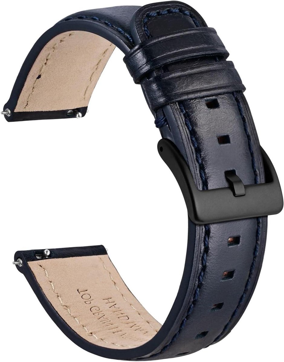 Allecto plus - Vervangende lederen horlogebandjes van retro olie-gewaxt leer voor heren - Snelsluiting - Bandbreedte 18 mm 20 mm 22 mm