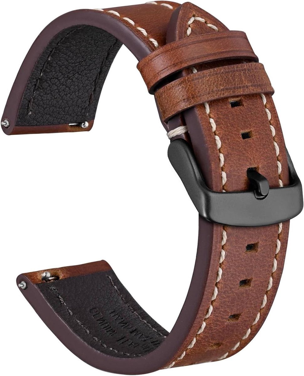 Allecto plus - Vervangende lederen horlogeband met snelsluiting voor heren en dames - 18mm 19mm 20mm 21mm 22mm - Duurzame kwaliteit - Eenvoudig te verwisselen