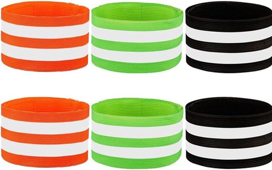 Set van 8 elastische reflectorbanden, reflecterende banden, sterke reflecterende strepen, reflecterende banden voor outdoor, joggen, fietsen ( groen en zwart